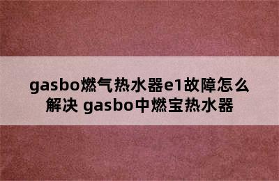 gasbo燃气热水器e1故障怎么解决 gasbo中燃宝热水器